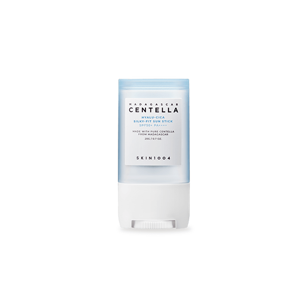 ProtoClinical k-beauty SKIN1004 HYALU-CICA SILKY-FIT SUN STICK 20g single sun stick packshot in a square crop on a light background
