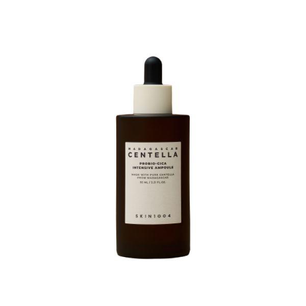 ProtoClinical k-beauty SKIN1004 PROBIO-CICA INTENSIVE AMPOULE 95ml in a single centered product packshot with peach and pink tones on a light background