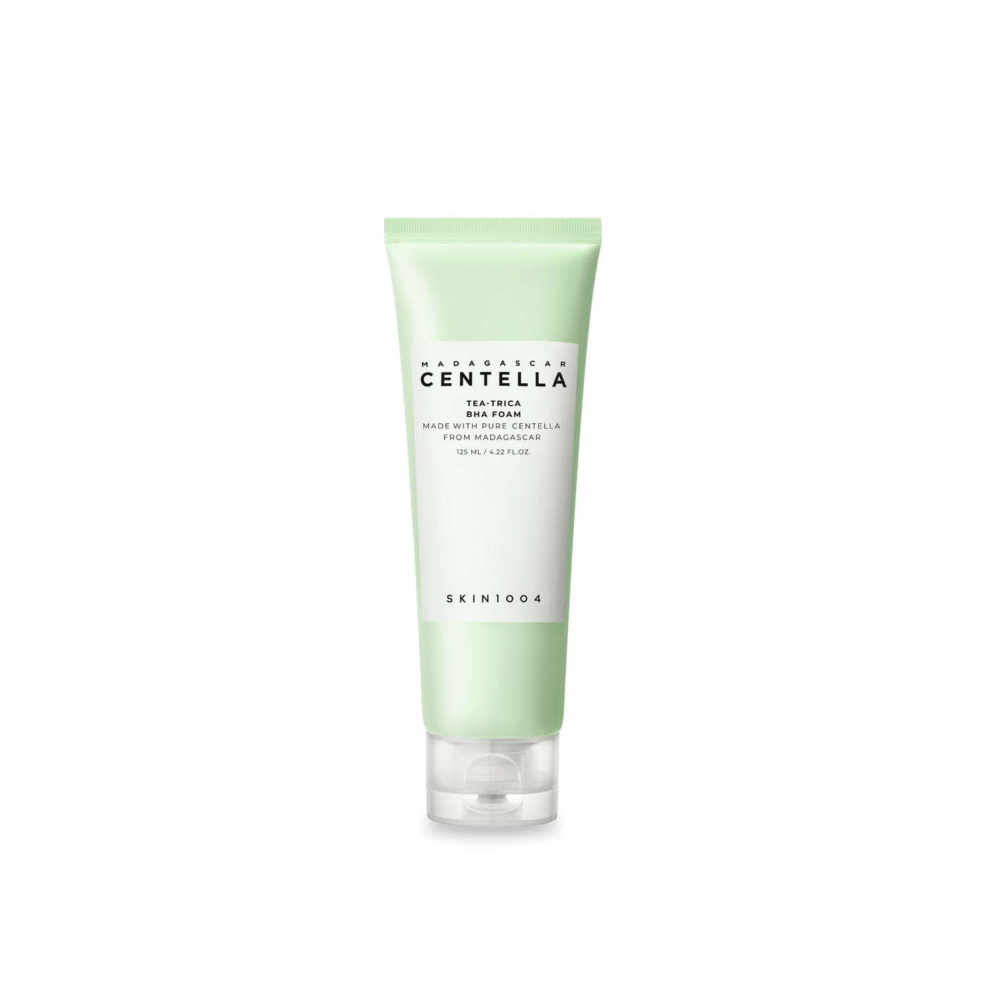 ProtoClinical k-beauty SKIN1004 TEA-TRICA BHA FOAM 125ml single cleansing foam product cutout in a square image with a transparent background