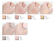ProtoClinical k-beauty tooq One By Genuine Magnetic Eye Shadow #Base Matte shown as two horizontal taupe-brown shadow swatches on a pale beige and white background