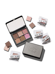 ProtoClinical k-beauty tooq One By Genuine Magnetic Eye Shadow #Point Matte single rounded mauve eye shadow compact centered on a soft white background.