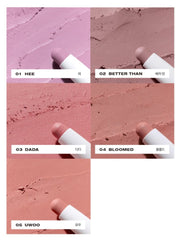 ProtoClinical k-beauty tooq Rough But Pro Lip Pencil 1.3g (5 colors) vertical shade graphic with five lip pencil color swatches arranged in stacked panels on a pale background