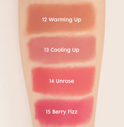 ProtoClinical k-beauty rom&nd Blur Fudge Tint #be OVEEER Shade Series (4 Colors) large shade detail graphic with beige-rose tint swatches and a pale studio layout