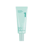 ProtoClinical k-beauty numbuzin No.1 Pure Full Calming Water Sunscreen SPF 50+ PA++++ 50ml slim pale aqua sunscreen tube centered upright on a white background