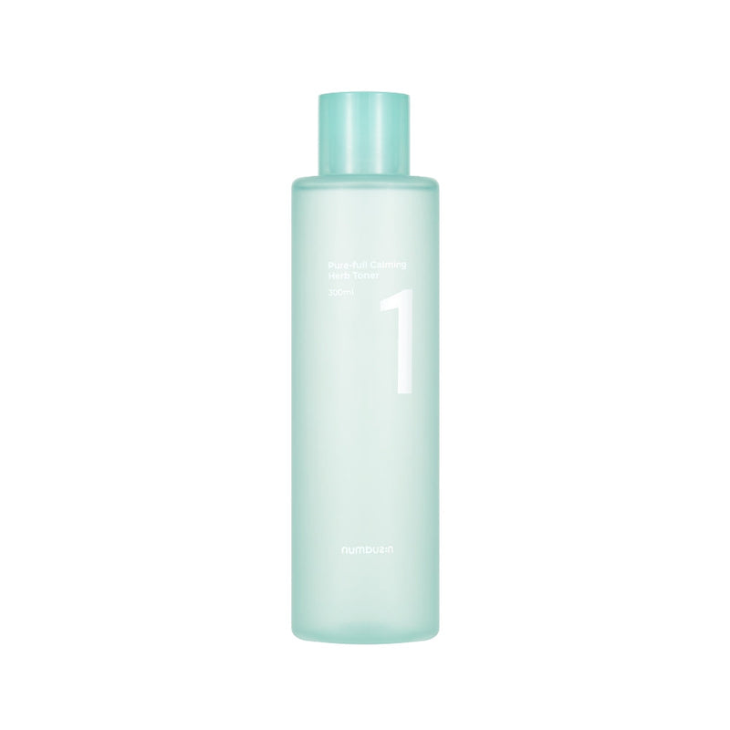 ProtoClinical k-beauty numbuzin No.1 Pure-full Calming Herb Toner 300ml single upright toner bottle centered on a clean white background.