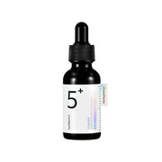 ProtoClinical k-beauty numbuzin No.5+ Vitamin Concentrated Serum 30ml single upright serum bottle centered on a pale yellow background.