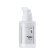 ProtoClinical k-beauty numbuzin No.8 Fine Cica Serum 50ml single upright blue-gray serum bottle centered on a soft white background.