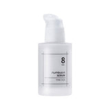 ProtoClinical k-beauty numbuzin No.8 Fine Cica Serum 50ml single upright blue-gray serum bottle centered on a soft white background.