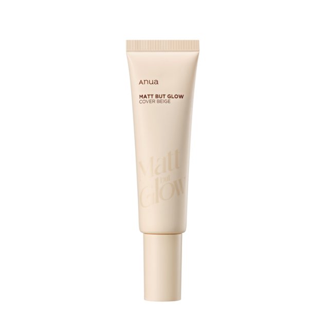 Anua Matt But Glow Cover Beige SPF 50+ PA++++ 50ml by ProtoClinical shown in a clean sunscreen product presentation with branded packaging for a k-beauty base routine.