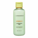 ProtoClinical k-beauty BRINGGREEN Artemisia Cera Calming Moisture Toner 250ml upright olive toner bottle silhouette centered on a light background with soft lavender side accents.