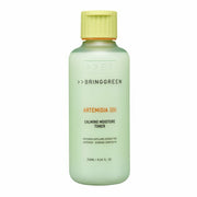ProtoClinical k-beauty BRINGGREEN Artemisia Cera Calming Moisture Toner 250ml upright olive toner bottle silhouette centered on a light background with soft lavender side accents.