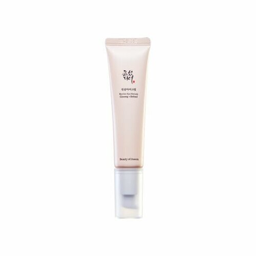 ProtoClinical k-beauty [Beauty of Joseon] Revive Eye Cream Ginseng + Retinal 30ml pale beige eye cream tube with a clear cap centered on a clean white background