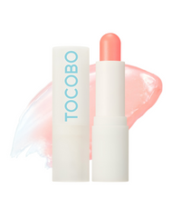 ProtoClinical k-beauty TOCOBO Glow Ritual Lip Balm 3.5g #001 Coral Water single peach lip balm tube standing vertically on a pale background
