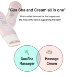 ProtoClinical k-beauty BeaumAnt Body Line Gua Sha Maker 150ml infographic with gray header blocks, a wide mint-green panel, and a white background
