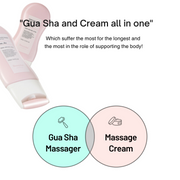 ProtoClinical k-beauty BeaumAnt Body Line Gua Sha Maker 150ml infographic with gray header blocks, a wide mint-green panel, and a white background