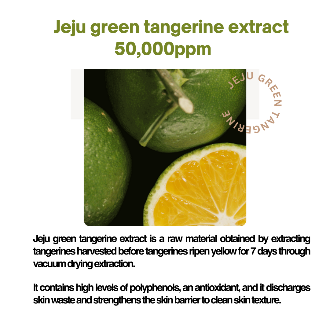 ProtoClinical k-beauty BeaumAnt Jeju Green Tangerine Cleansing Water 500ml multiple pale green cleansing water bottles side by side on a light background.