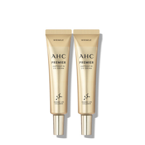 ProtoClinical k-beauty AHC Premier Ampoule In Eye Cream 35ml+35ml single upright beige eye cream tube centered on a white background