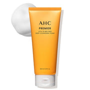 ProtoClinical k-beauty AHC Premier Vita 13 Melting Deep Cleansing Foam 200ml single pale yellow cleansing foam package centered on a light background with a blue upper-left accent.
