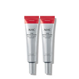 ProtoClinical k-beauty AHC Ten Revolution Real Eye Cream For Face 35ml+35ml single upright burgundy eye cream tube centered on a white background