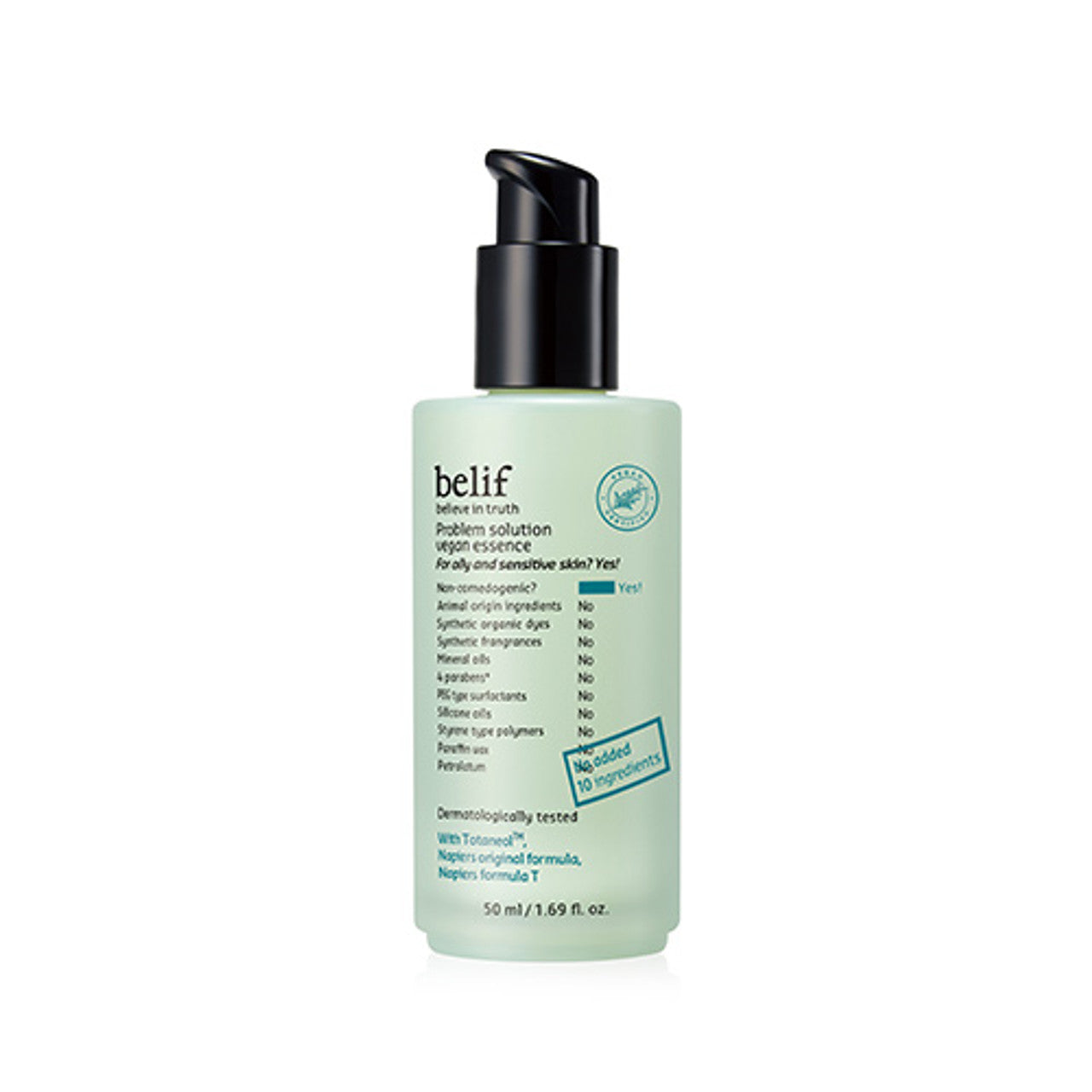 ProtoClinical k-beauty slim pale green beauty product silhouette with soft pink side accents on a clean white background.