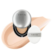 ProtoClinical k-beauty TIRTIR Mask Fit Aura Cushion [MINI] square mini cushion compact graphic with pale pink and white packaging tones