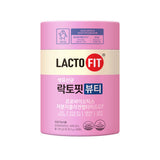 ProtoClinical k-beauty LACTO-FIT Probiotics Beauty 120g(60 Sticks) pink cylindrical probiotic container with a cream label standing upright on a clean white background