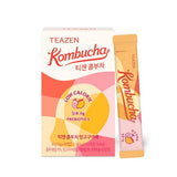 ProtoClinical k-beauty [TEAZEN] Kombucha Mango & Guava (10 Sticks) kombucha stick box packshot with mango guava packaging on a light square background