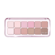 ProtoClinical k-beauty soft peach horizontal beauty graphic with pale blue corner accents on a light background.