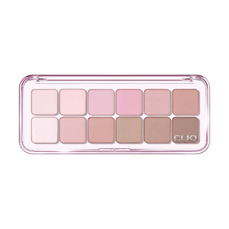 ProtoClinical k-beauty soft peach horizontal beauty graphic with pale blue corner accents on a light background.