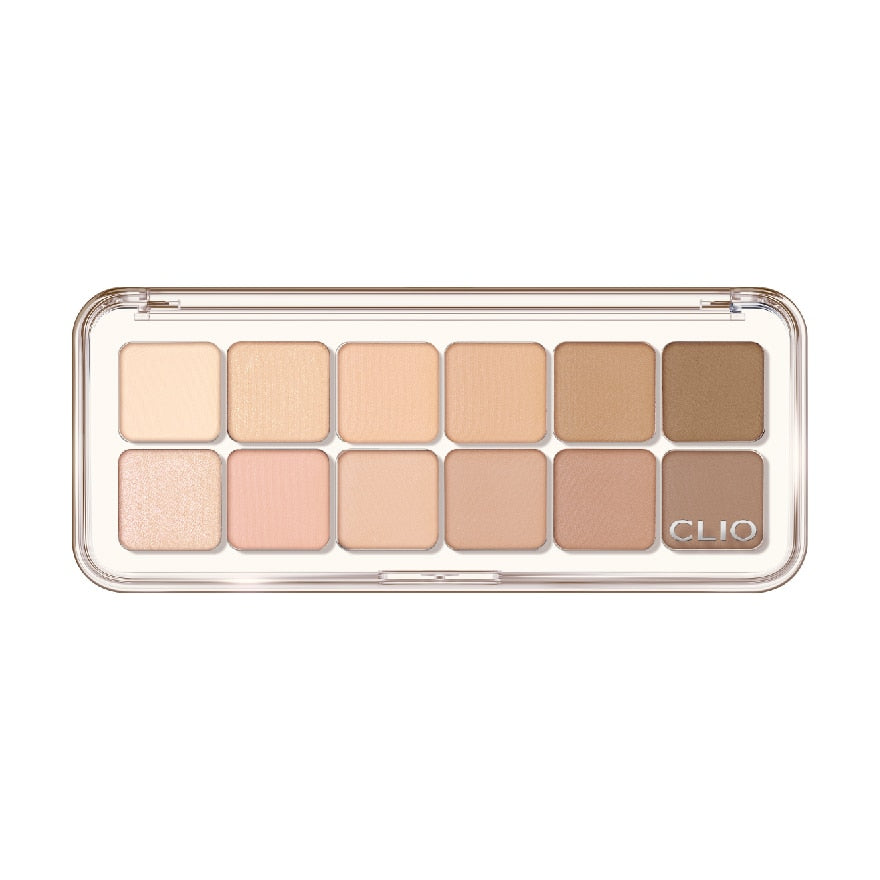 ProtoClinical k-beauty soft peach horizontal beauty graphic with pale blue corner accents on a light background.