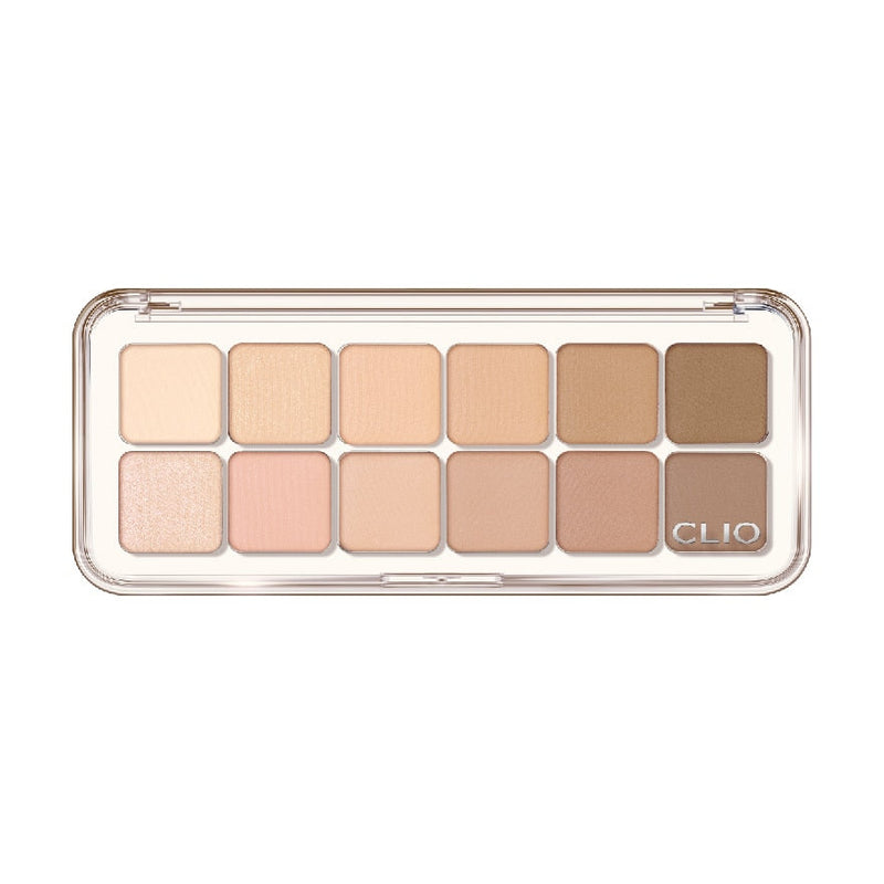 ProtoClinical k-beauty soft peach horizontal beauty graphic with pale blue corner accents on a light background.