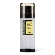 ProtoClinical k-beauty COSRX Advanced Snail Radiance Dual Essence 80ml single upright essence bottle centered on a white background with pale gold packaging