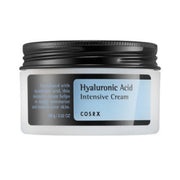 ProtoClinical k-beauty COSRX Hyaluronic Acid Intensive Cream 100g single round blue cream jar with a dark lid centered on a white background