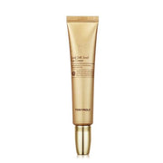 ProtoClinical k-beauty TONYMOLY INTENSE CARE Gold 24K Snail Eye Cream 30ml single eye cream package shown upright on a clean white background with pale blue side shading