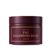 ProtoClinical k-beauty I'm from Fig Cleansing Balm 100ml round deep burgundy cleansing balm jar centered on a pale blue and white background.