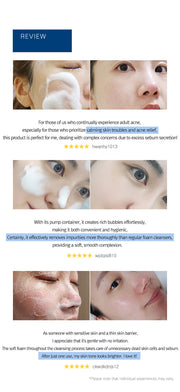 ProtoClinical k-beauty 12GRABS My BHA Foaming Cleanser 200ml in a vertical cleanser information graphic with a beige package, blue callout blocks, and a white background