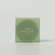 ProtoClinical k-beauty Abib Calming facial soap 100g single green facial soap bar centered on a pale background.