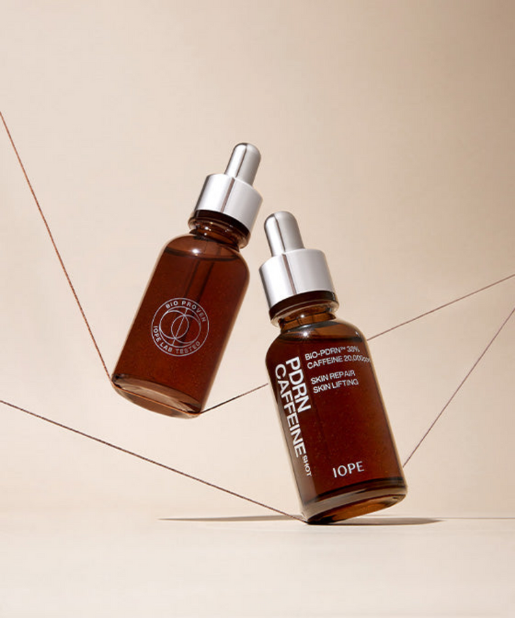 ProtoClinical k-beauty IOPE PDRN Caffeine Shot Ampoule 50ml product image on a light background.