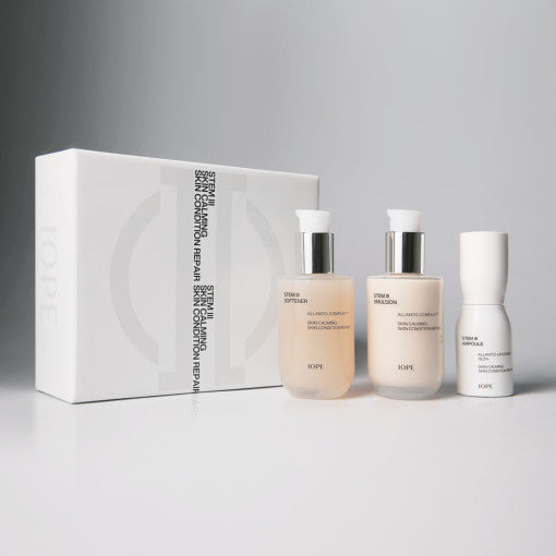 ProtoClinical k-beauty IOPE Stem III Signature Set front-facing product packaging shown on a white background