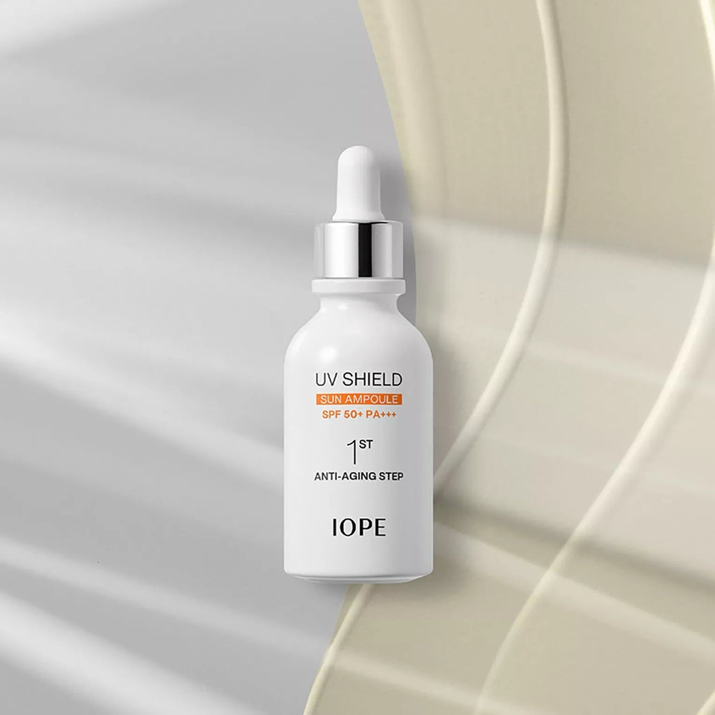 ProtoClinical k-beauty IOPE UV shield Sun Ampoule SPF50+ PA+++ 40ml single sun ampoule package shown on a light background