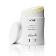 ProtoClinical k-beauty IOPE UV Shield Sunstick SPF50+ PA++++ 20g paired light-toned sunstick products on a clean white background