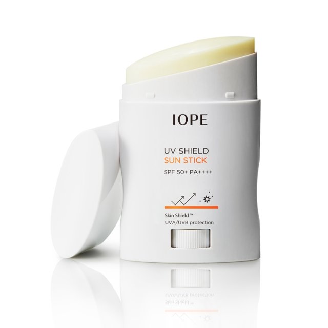 ProtoClinical k-beauty IOPE UV Shield Sunstick SPF50+ PA++++ 20g paired light-toned sunstick products on a clean white background