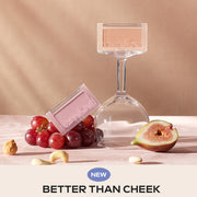 ProtoClinical k-beauty rom&nd BETTER THAN CHEEK single blush compact with muted pink tones centered on a light background.