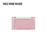 ProtoClinical k-beauty rom&nd BETTER THAN CHEEK single blush compact with muted mauve tones centered on a light background