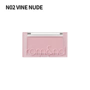 ProtoClinical k-beauty rom&nd BETTER THAN CHEEK single blush compact with muted mauve tones centered on a light background