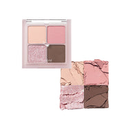 ProtoClinical k-beauty rom&nd BETTER THAN EYES W03 DRY STRAWBERRY single square eyeshadow palette with warm peach and brown tones on a light background