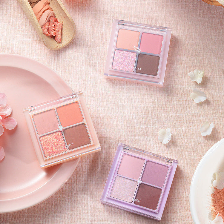 ProtoClinical k-beauty rom&nd BETTER THAN EYES W03 DRY STRAWBERRY single square eyeshadow palette with warm peach and brown tones on a light background