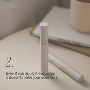 ProtoClinical k-beauty rom&nd HAN ALL EYELASH SERUM 8ml two slim serum tubes side by side on a white background with pale blue accents