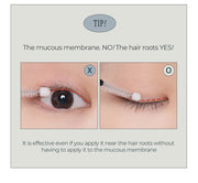 ProtoClinical k-beauty rom&nd HAN ALL EYELASH SERUM 8ml three slim serum tubes side by side on a white background with pale blue accents