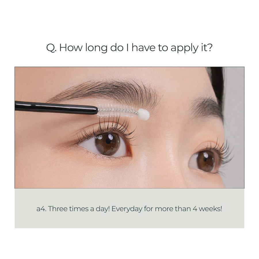 ProtoClinical k-beauty rom&nd HAN ALL EYELASH SERUM 8ml three slim serum tubes side by side on a white background with pale blue accents
